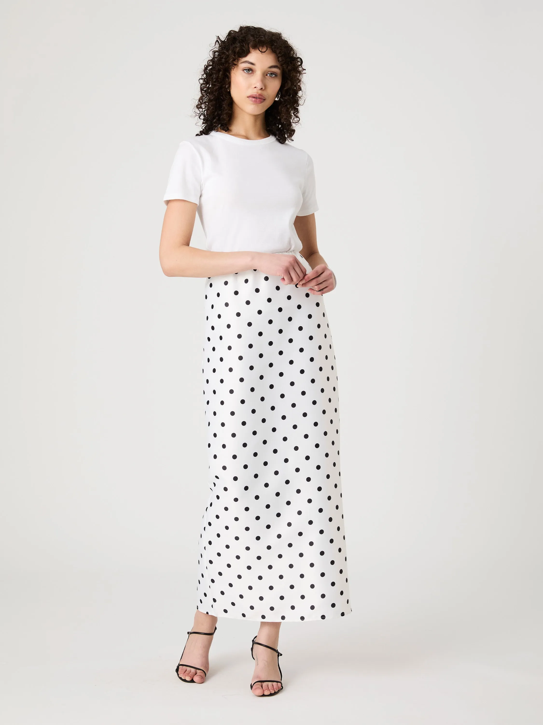 Tie Dye Style Non Irritating Seams Polka Dot Maxi Skirt