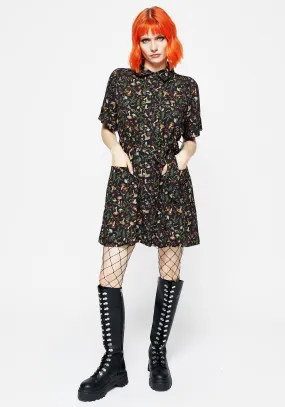 Formal-look Lounge Ready Vasilisa Short Sleeve Mini Shirt Dress