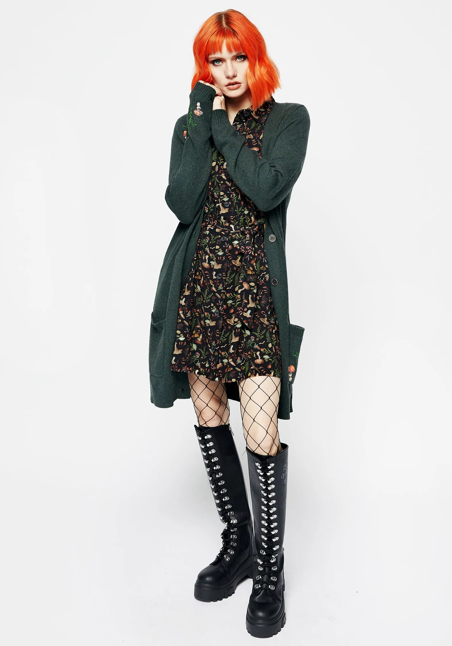 Neutral Base Vasilisa Short Sleeve Mini Shirt Dress