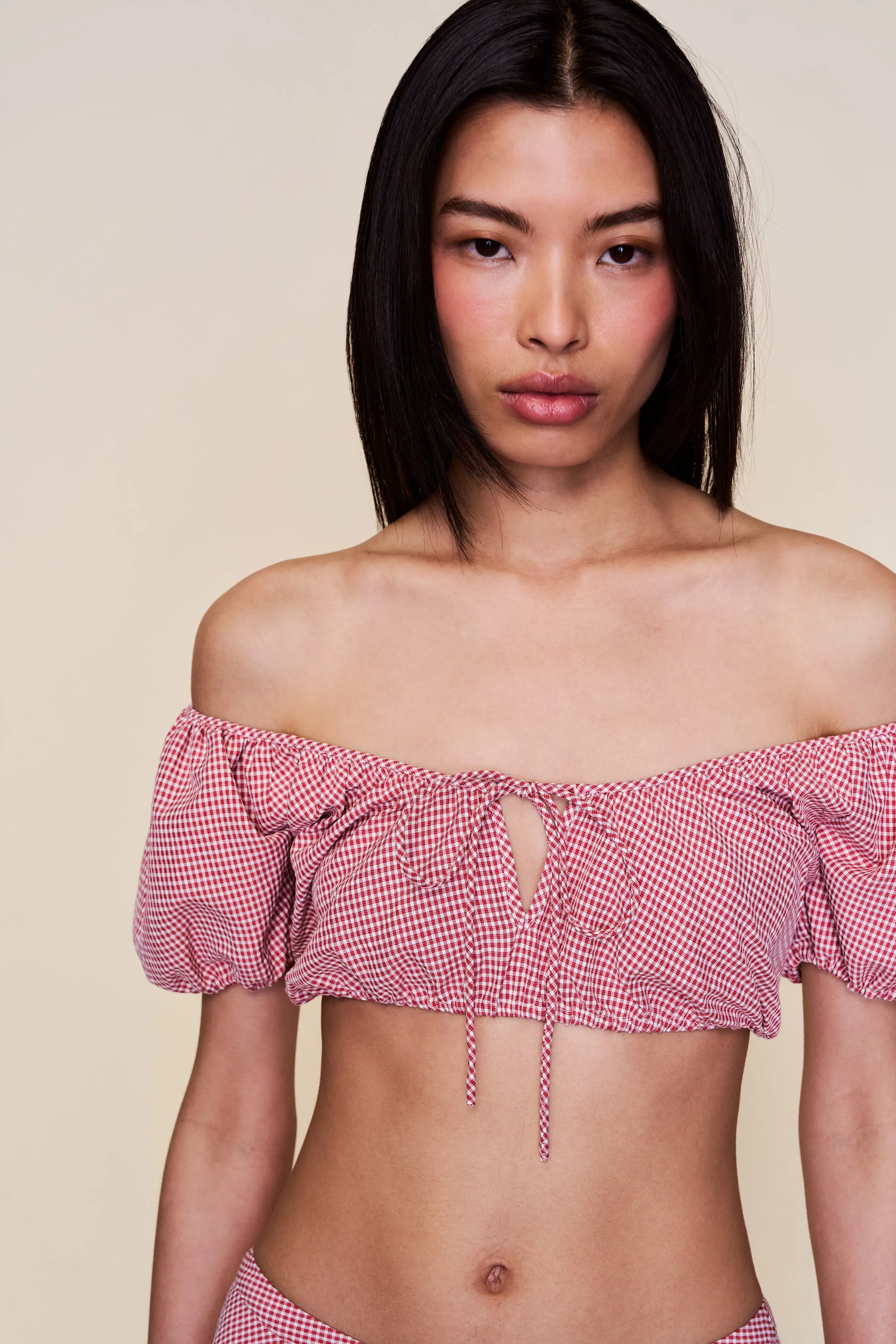 Flexible Hem Bands Ravello Gingham Top