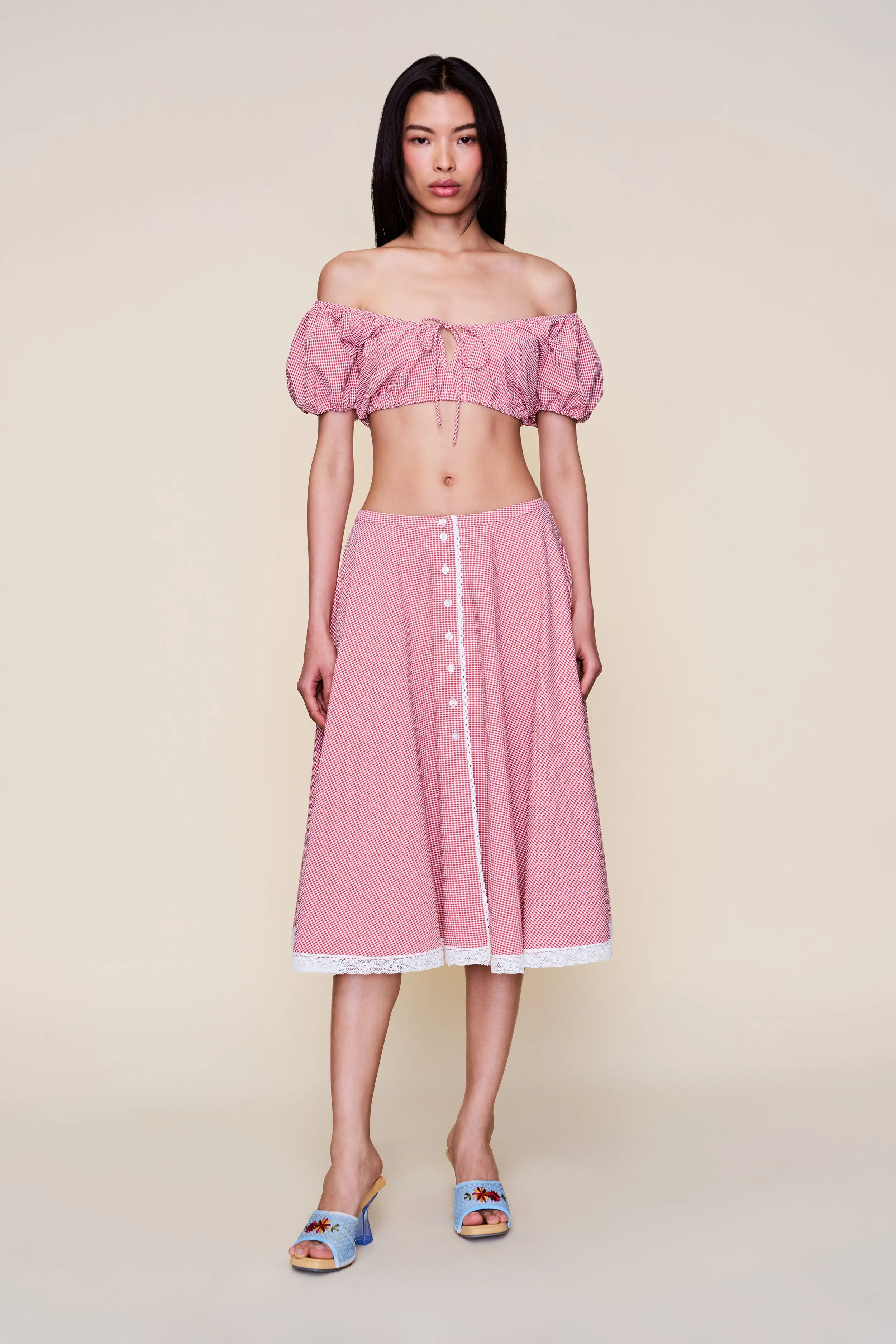 Thermoactive Material Ravello Gingham Top