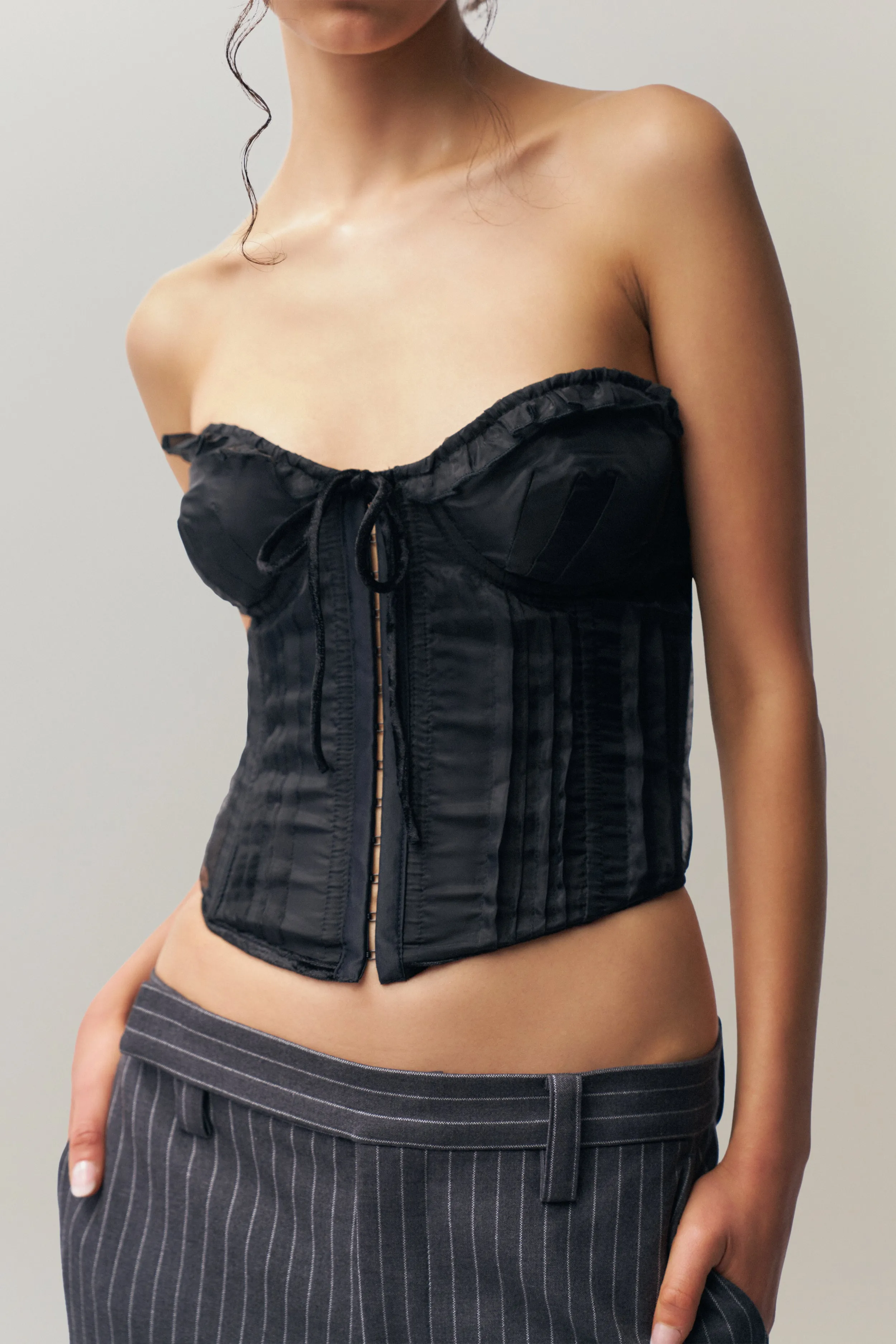 Hypoallergenic fabric Pintuck Corset