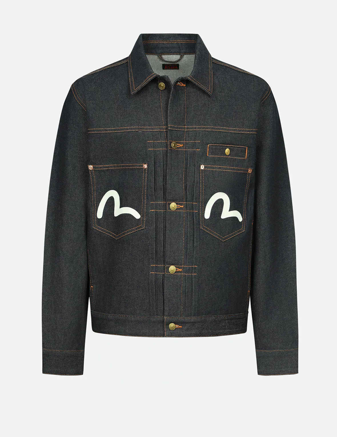 Casual Jacket Printed Hoodie Seagull Print Relax Fit Denim Jacket