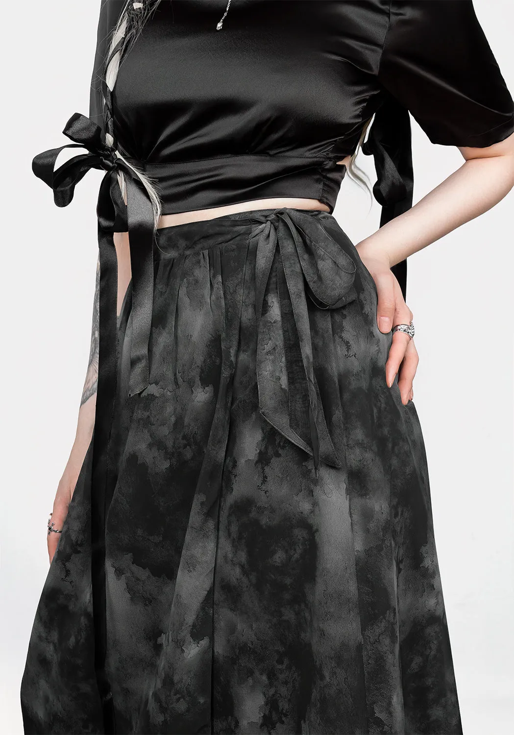 Luxury Feel Tempest Tie Waist Midaxi Skirt