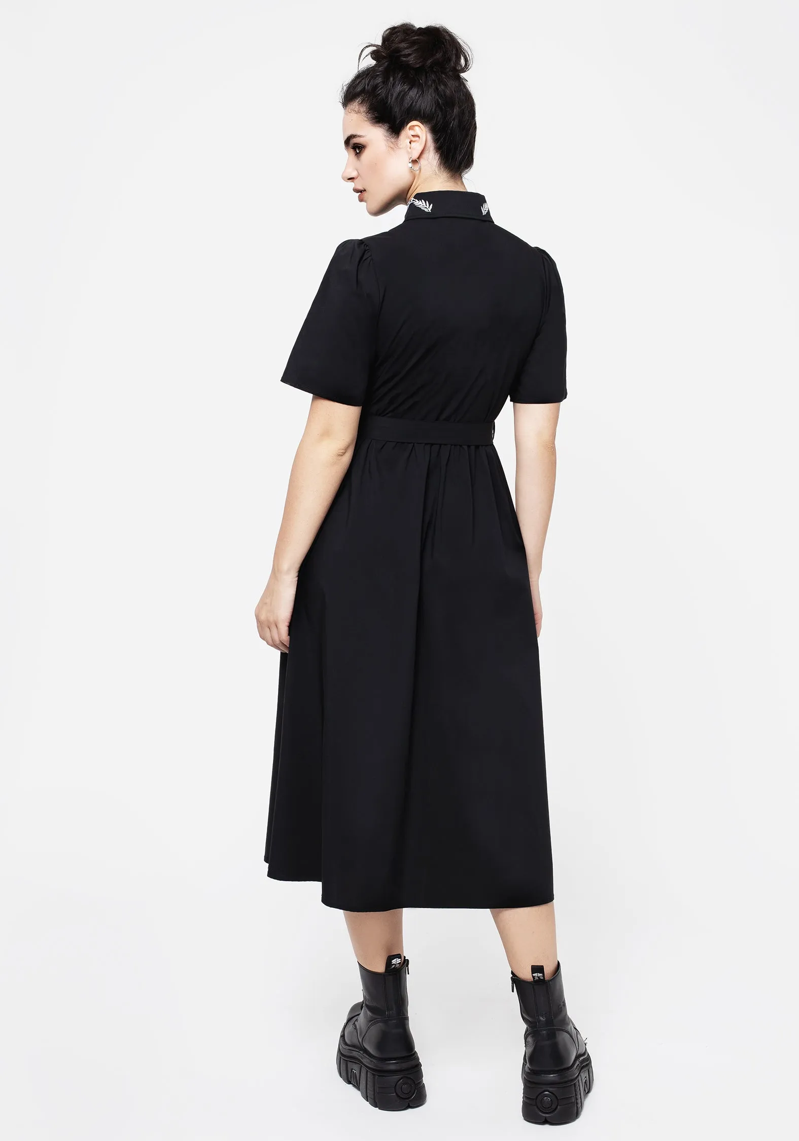 Grace Base Tempora Embroidered Midi Shirt Dress