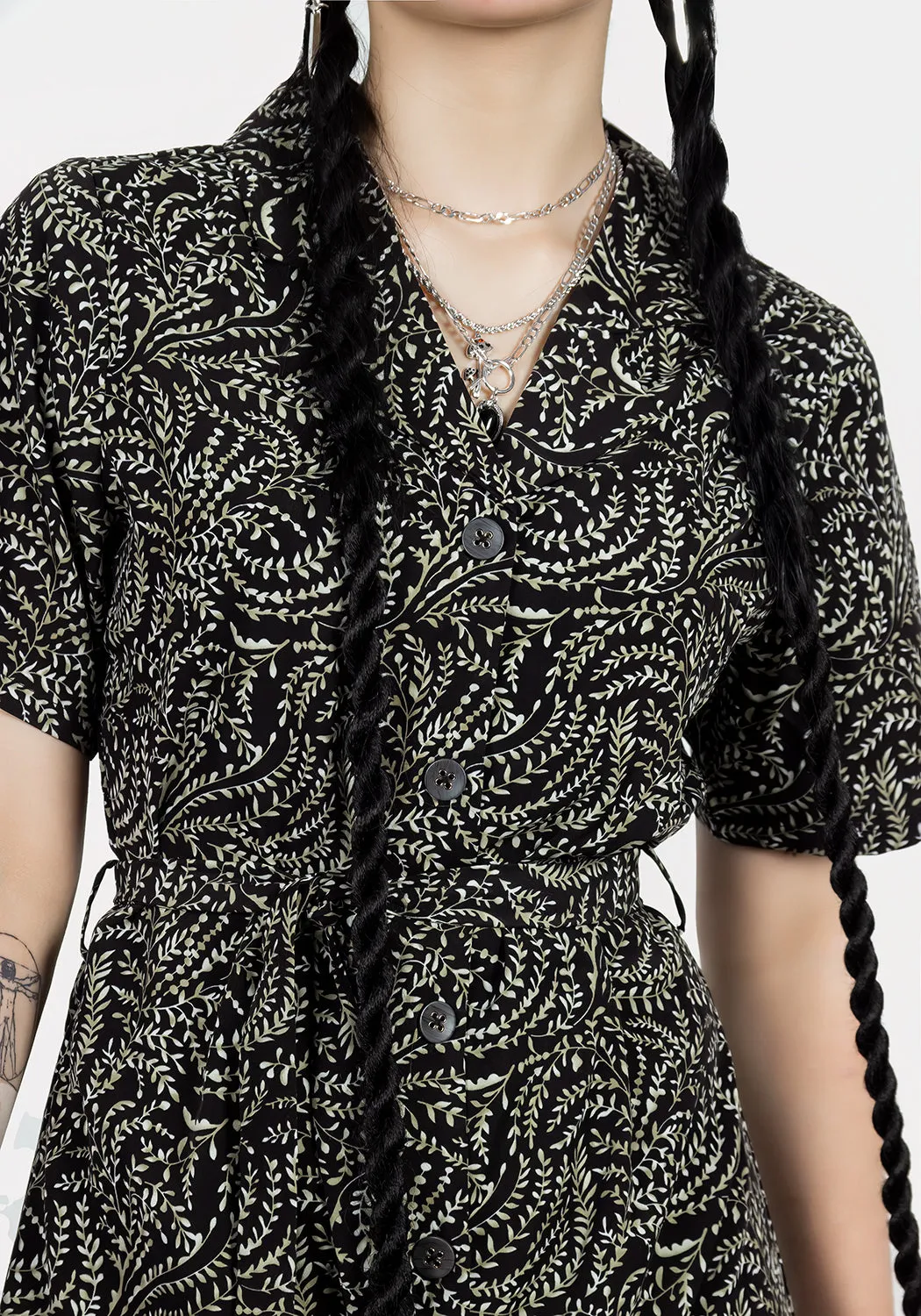 Easy Fit Statement Piece Tendril Midi Shirt Dress