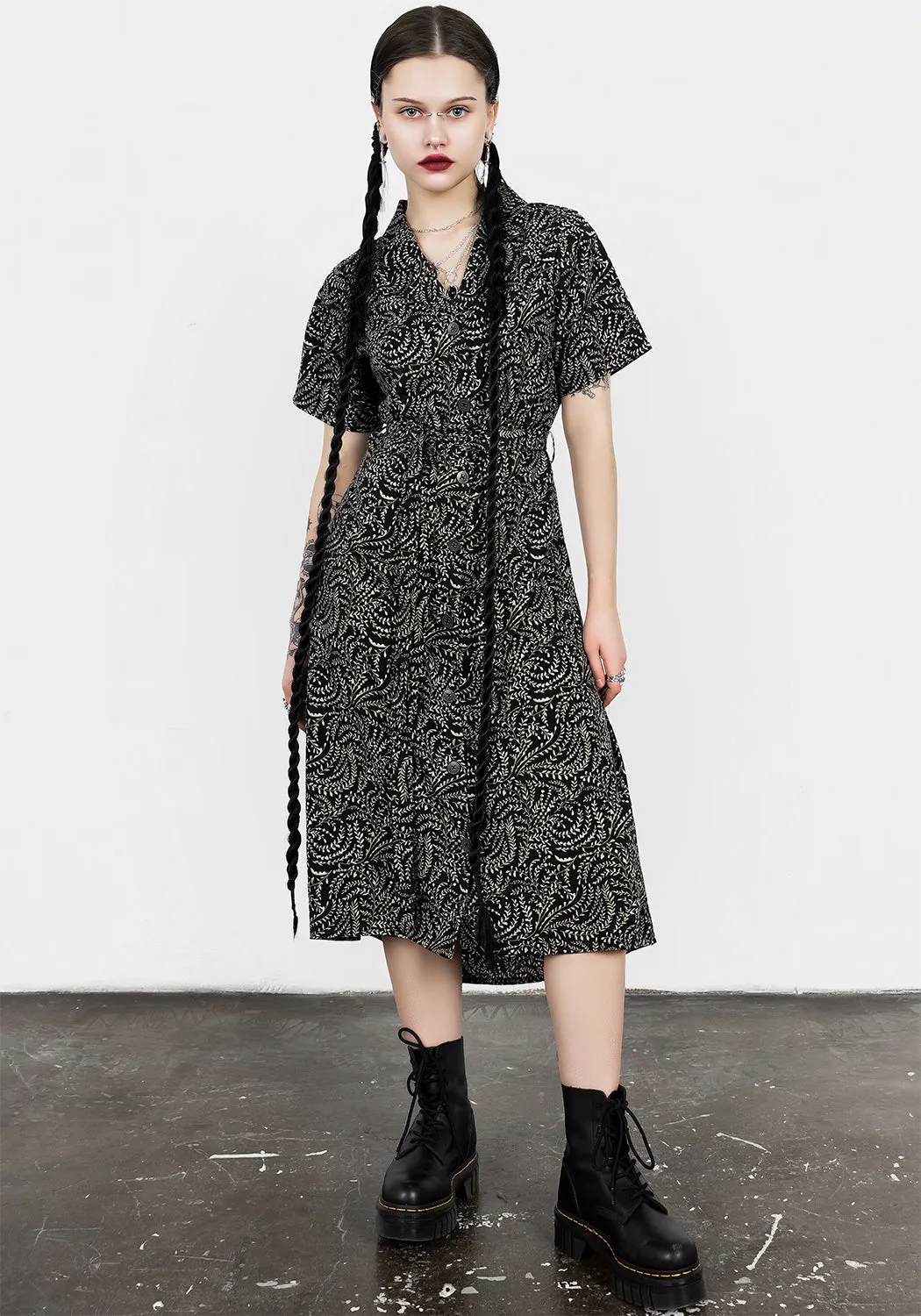 Tendril Midi Shirt Dress Breathable Fit