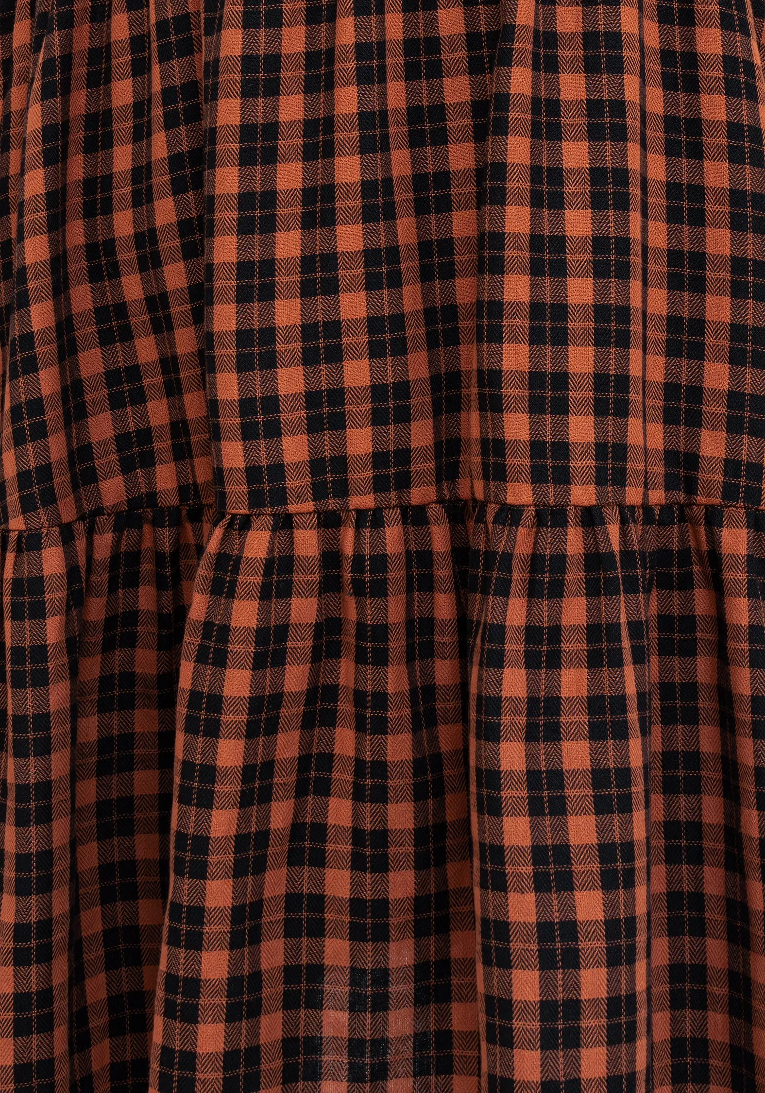 Sleek long-sleeve dress Terra Check Mini Smock Dress - Orange