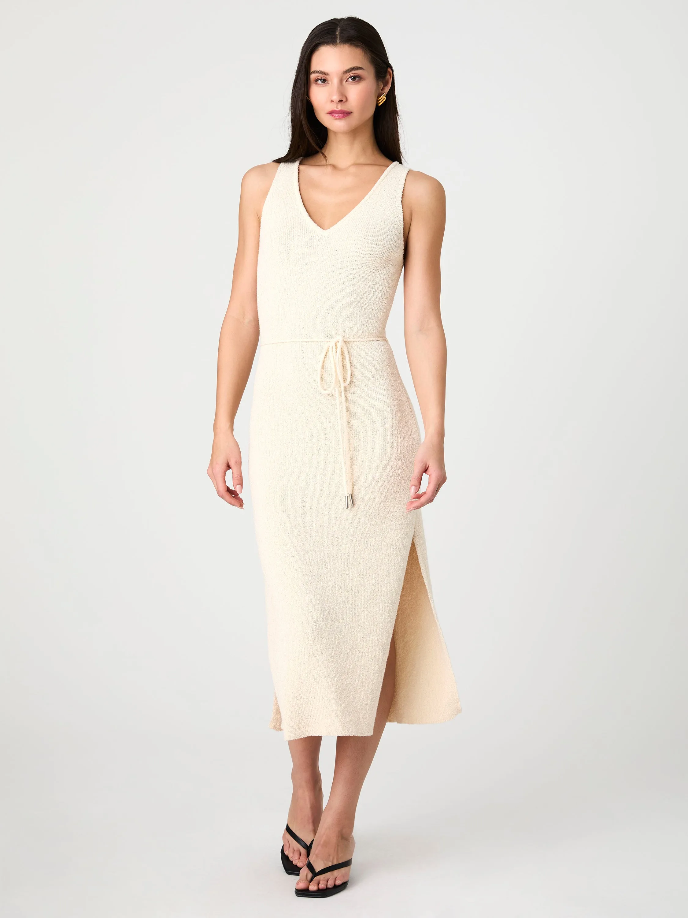 Classic A-line design Weekend Edge Terry Spun Midi Dress