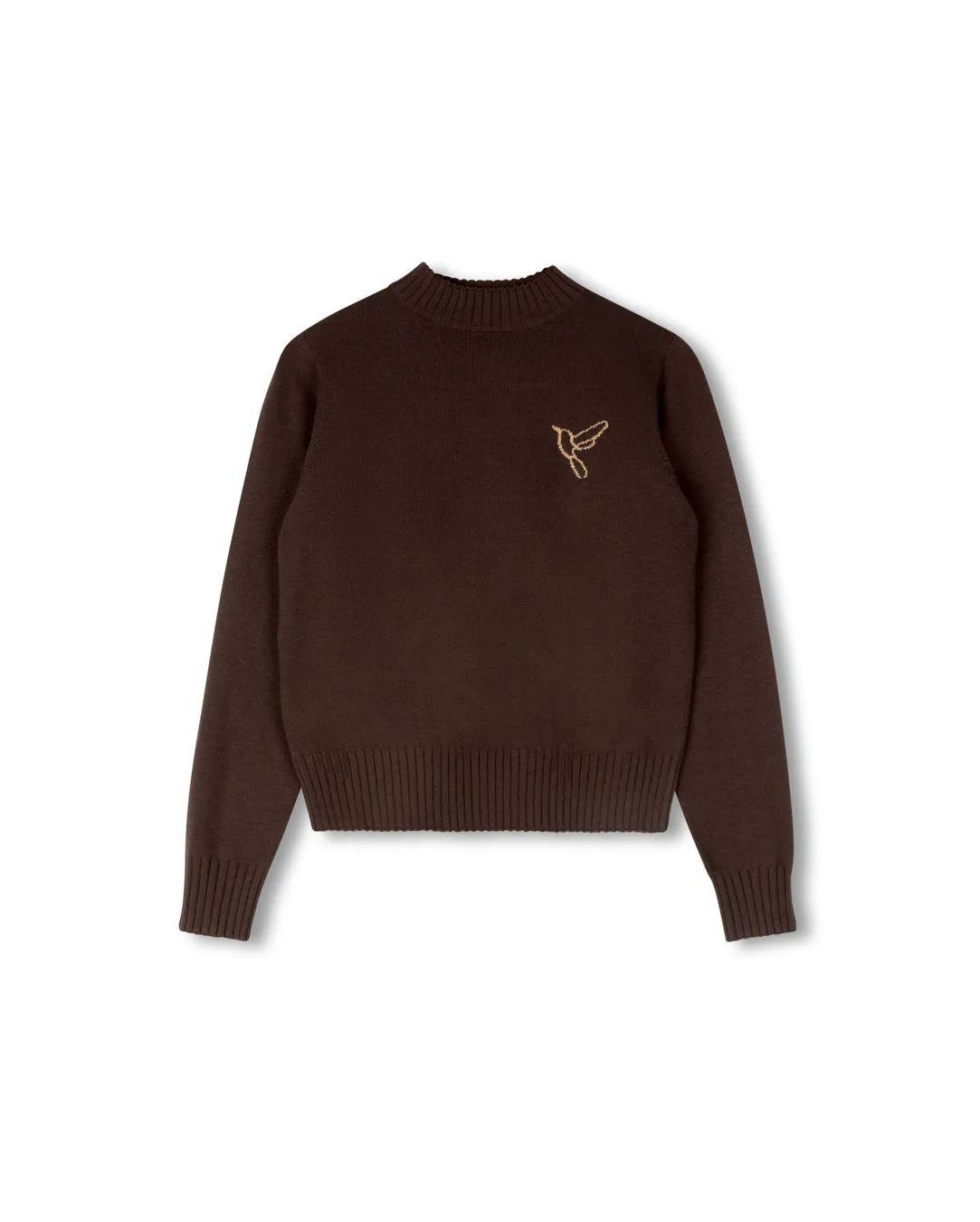 Layered Style Wear Flower Embroidered Crew Neck