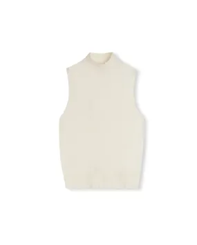 Delray Flat Knit Sleeveless Mock Neck Layered Knit Style