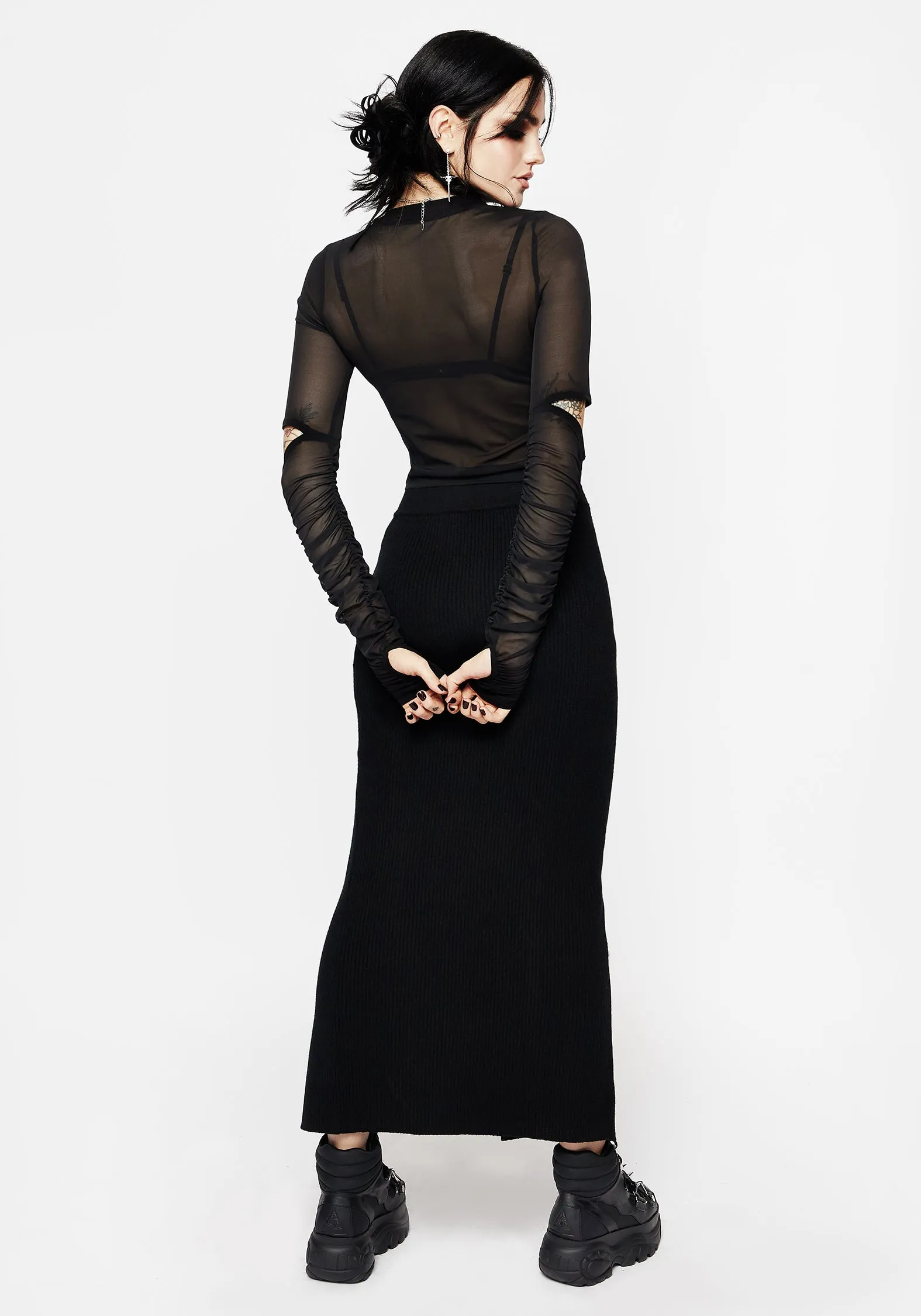 Street Comfort Go-To Fit Captive Hardware Midaxi Rib Skirt