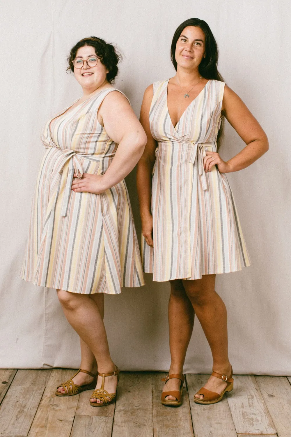 Thea Dress in Linen Stripe Breezy Fit Tasteful Detail