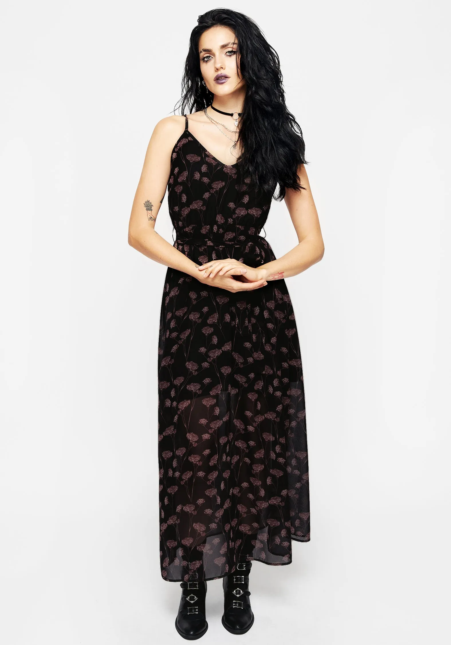 Relaxed Mood Classic Tailoring Judas Maxi Dress with Waist Tie