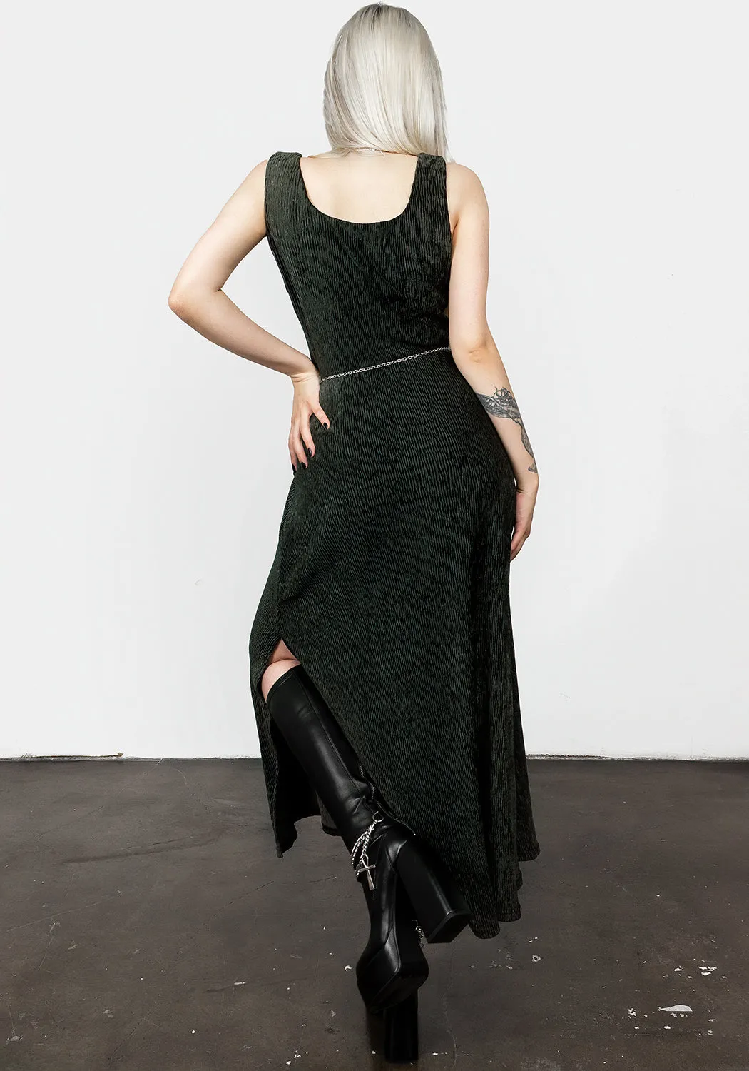 Thekla Dress with Charm Belt Shiny Zip Calm Outfit