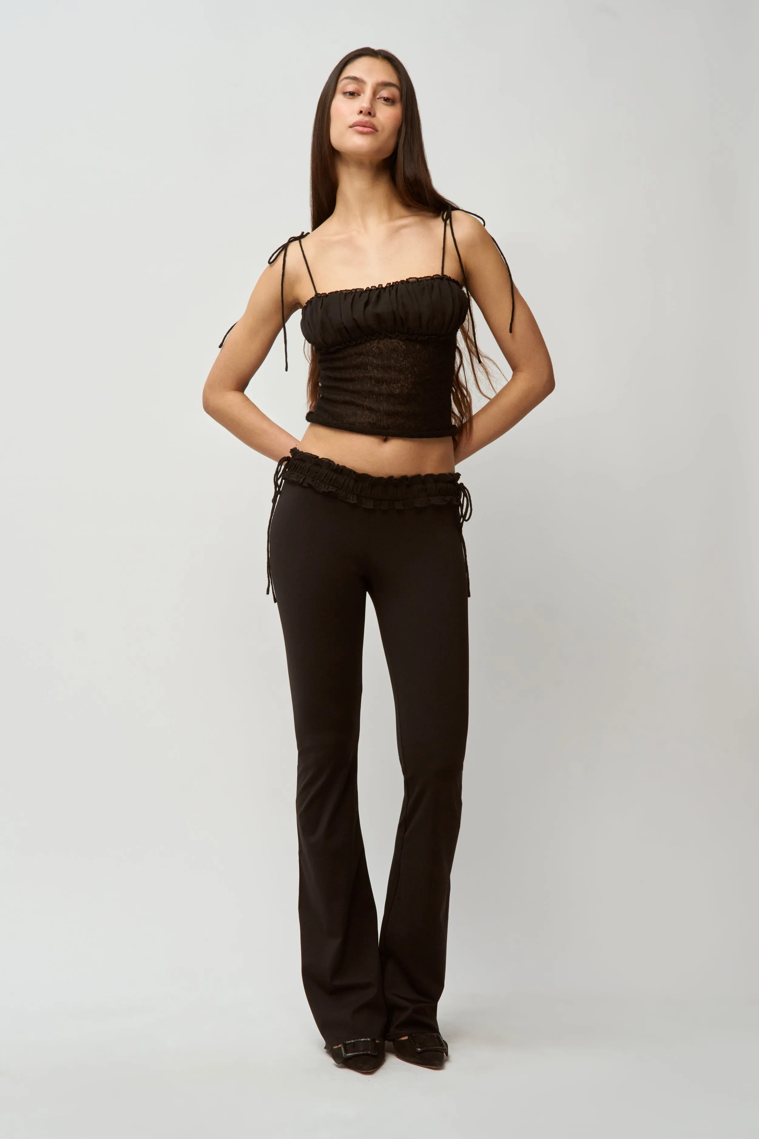 Ruched Chiffon Knit Tank Thermal Regulating