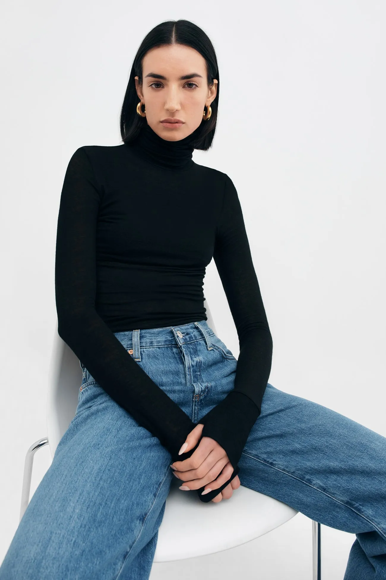 Eloise Turtleneck Tagless Comfort Collar Flexible Ribbing
