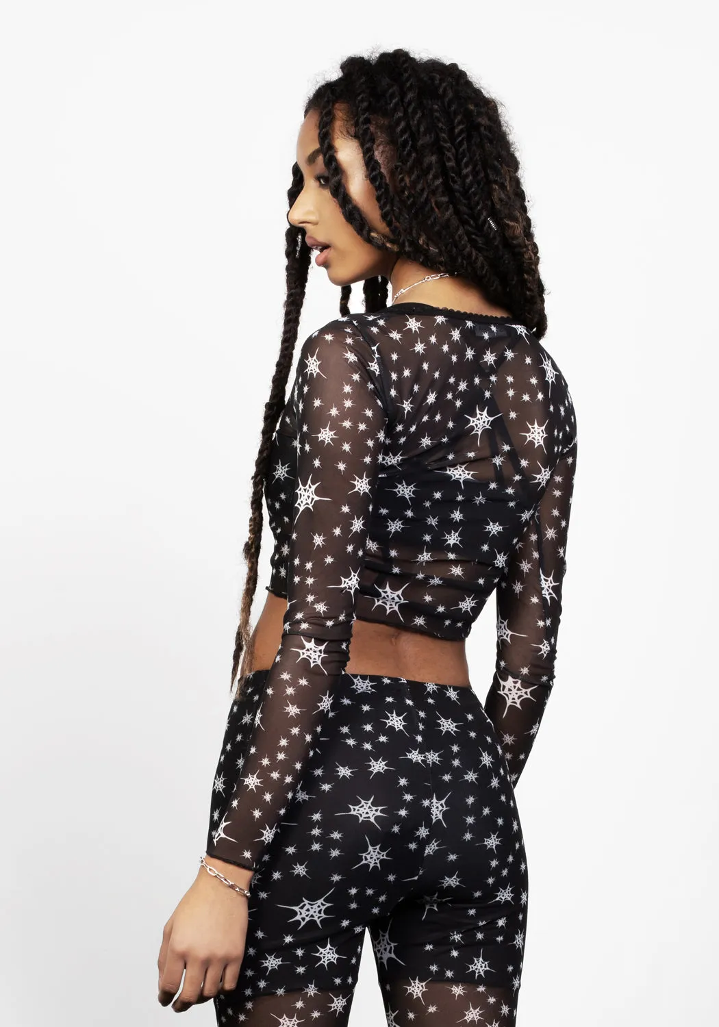 Durable Weave ENSNARE LACE TRIM MESH TOP