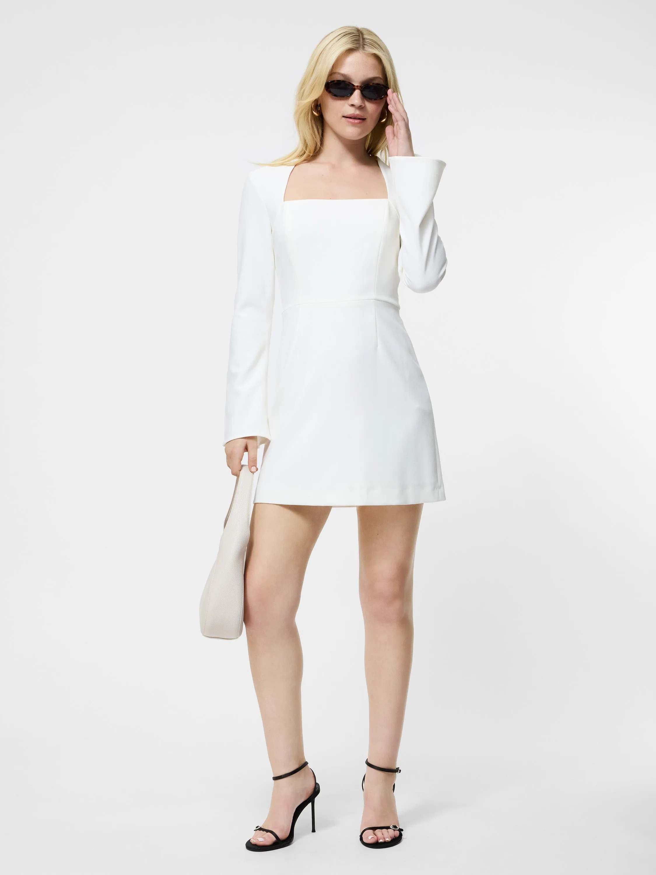 Whisper Square Neck Long Sleeve Dress Basic essential