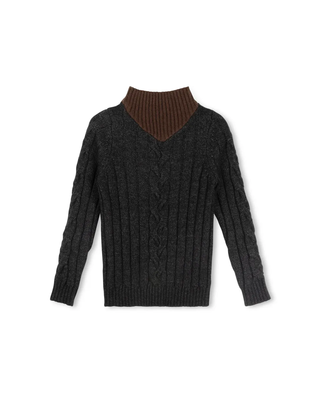 Thick Center Cable Knit Sweater Chilly Chic