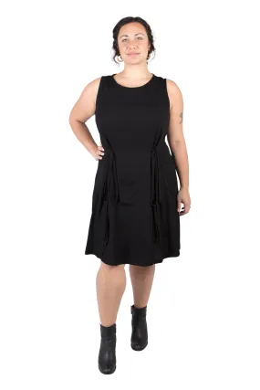 Fitted Mood Tia Dress in Black Linen