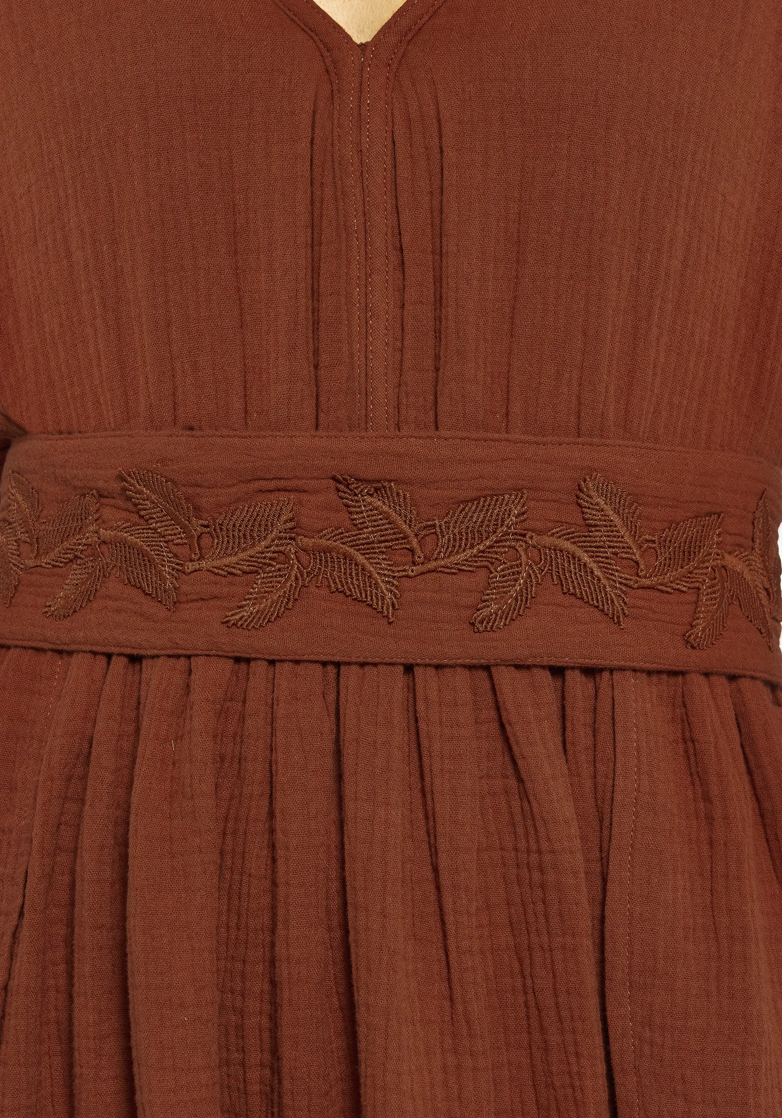 Tiana Cotton Applique Trim Midi Dress Smart Fit