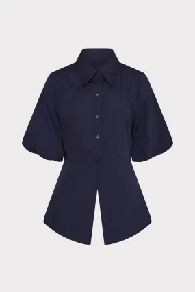 Tie Back Poplin Button Down Shirt Trendy Shirt