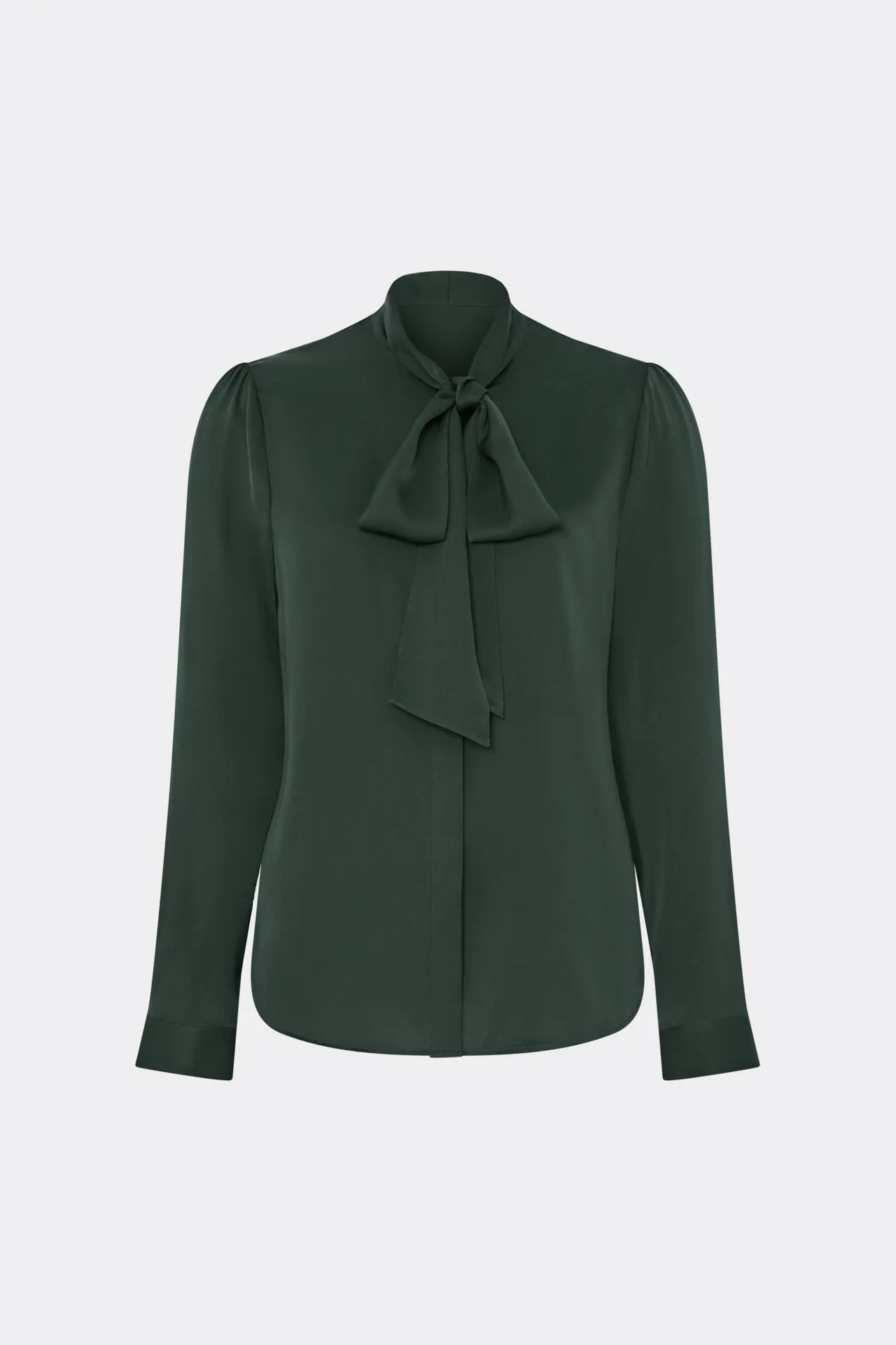 Soft Knit Tie Neck Silk Blouse