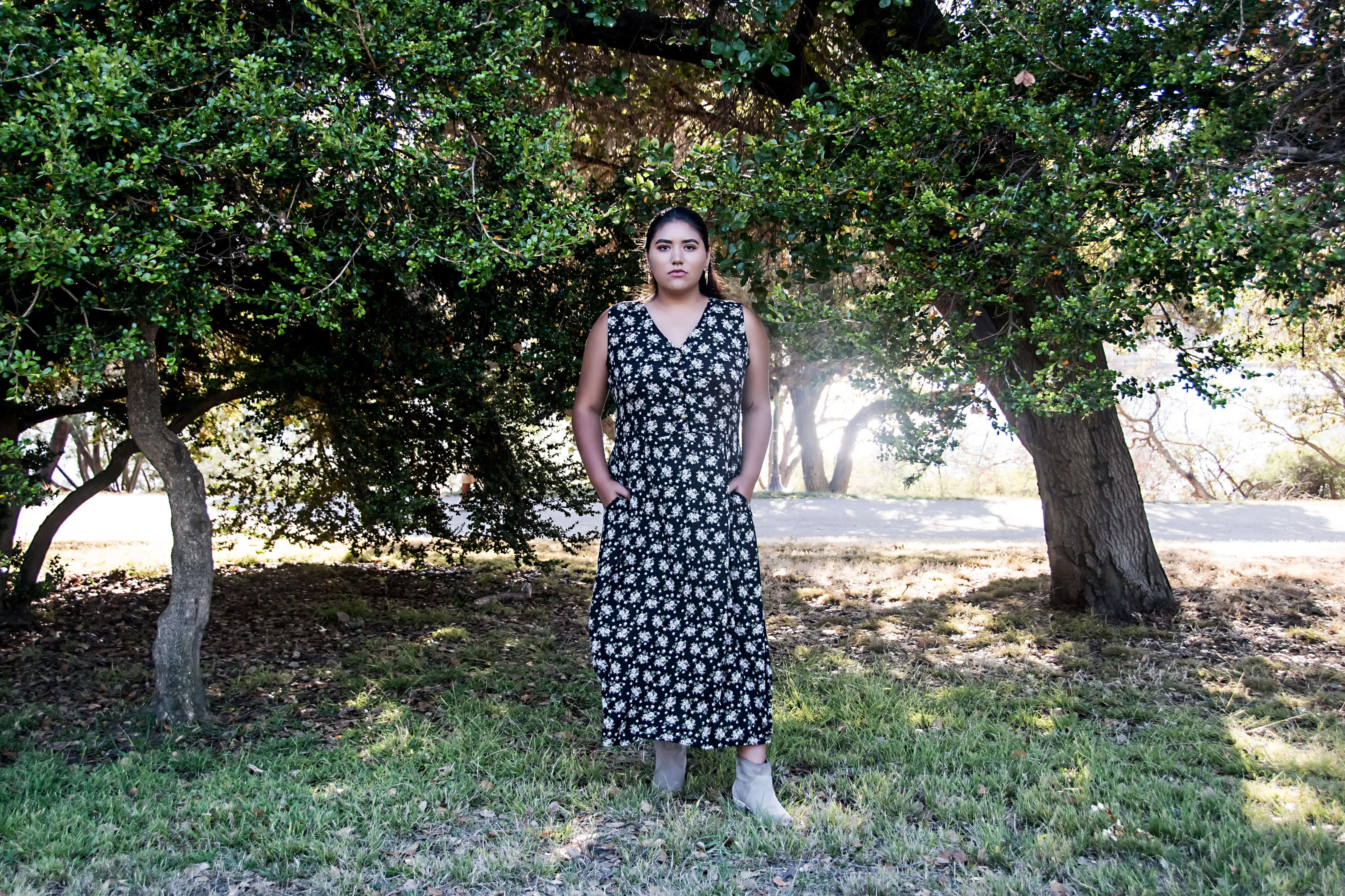 Ever Dress in Black Rose Crepe Wrap Glow