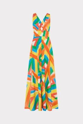 Catarina Multi Stripe Poplin Maxi Dress Refined Simplicity