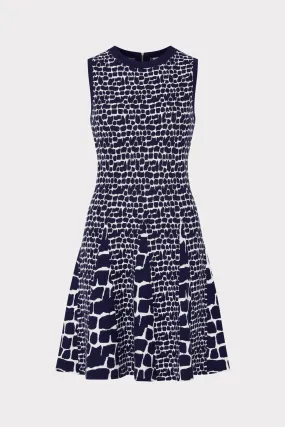 Style Blend Tile Wave Jacquard Knit Mini Dress