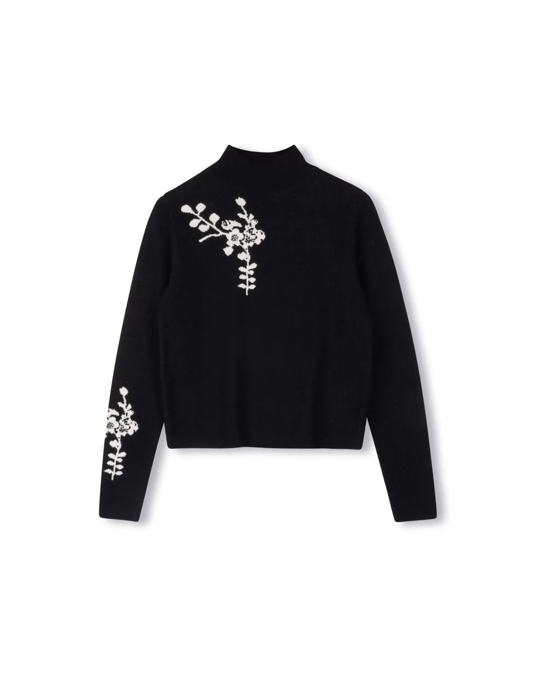Versatile Layering Piece Fine Knit Flower Sweater