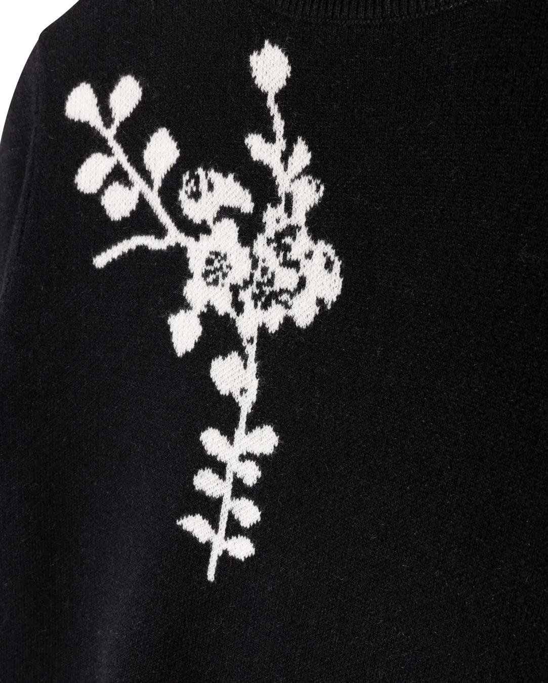 Fine Knit Flower Sweater Chilly Chic Casual Knit Layer