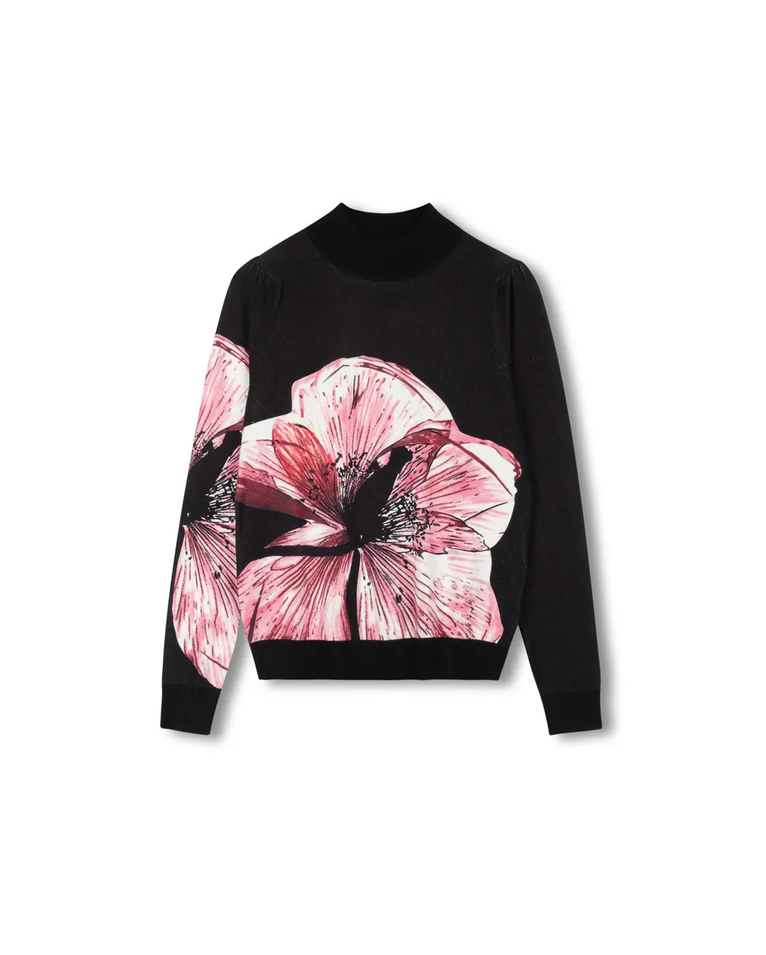 Non Restrictive Fit Cozy Fit Wear Flower Printed Sweater