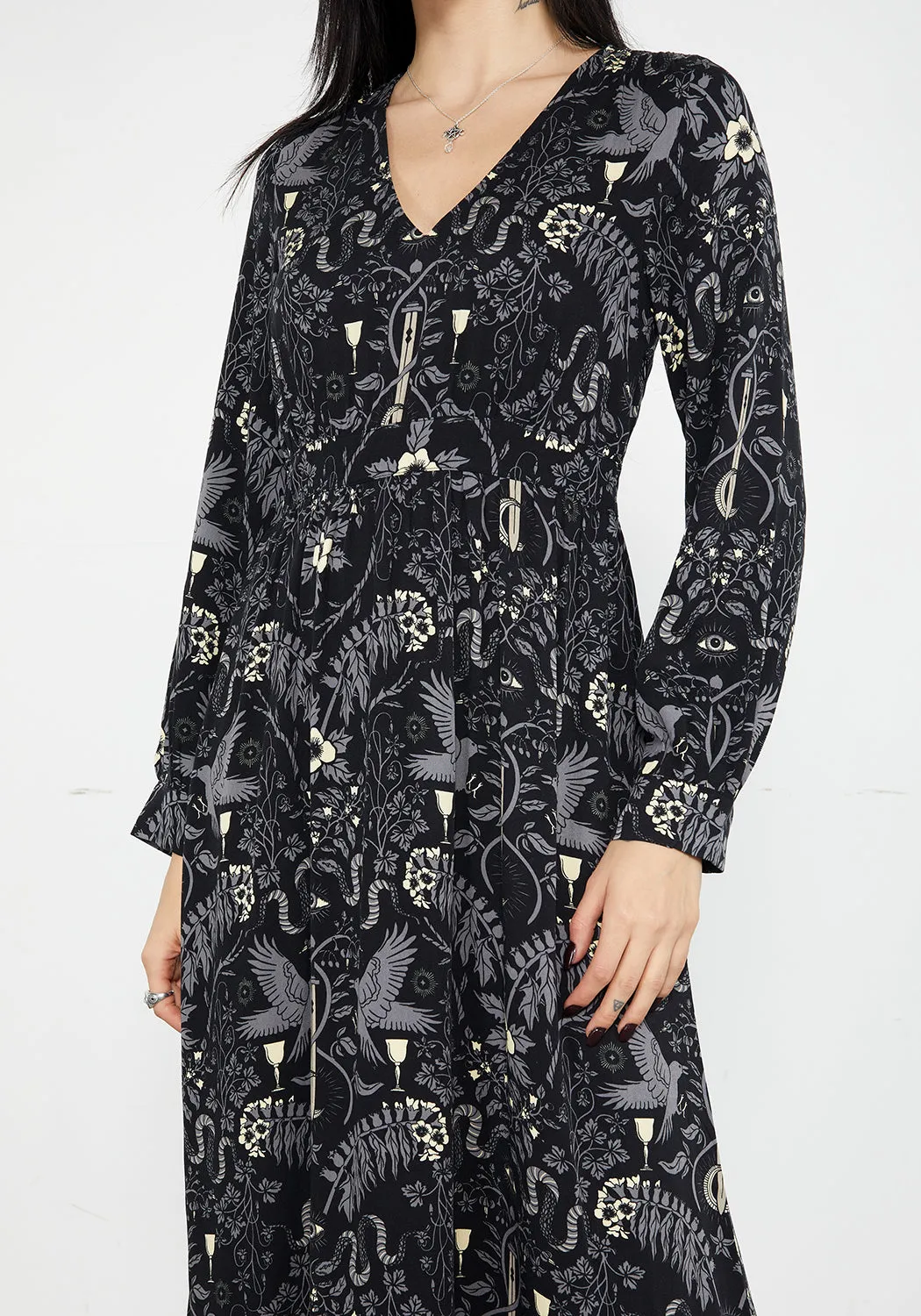 Special-Edition Hecate's Garden Long Sleeve Midaxi Dress