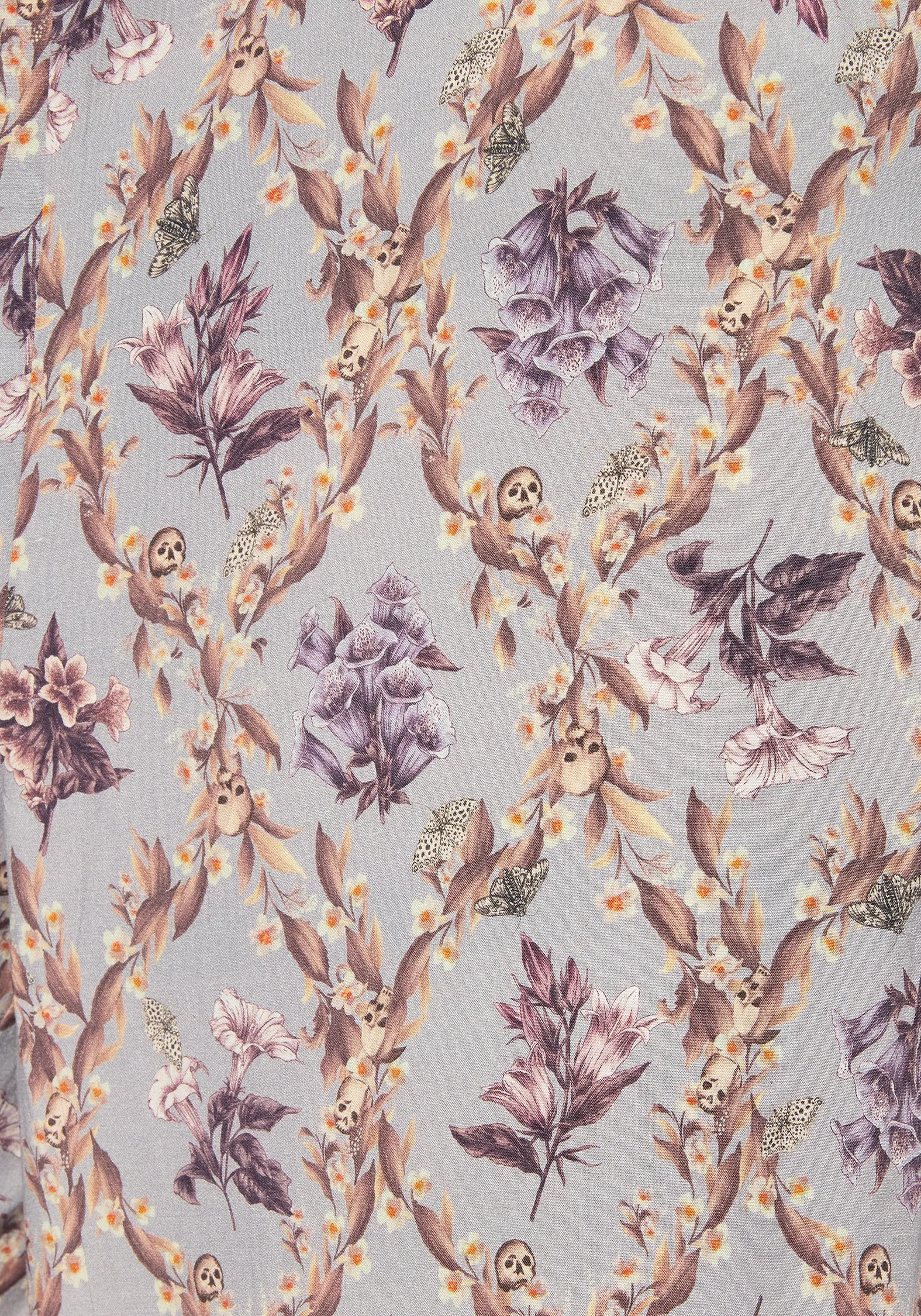 Textured Surface Blossom Floral Tile Printed Wide Leg Culotte Trousers