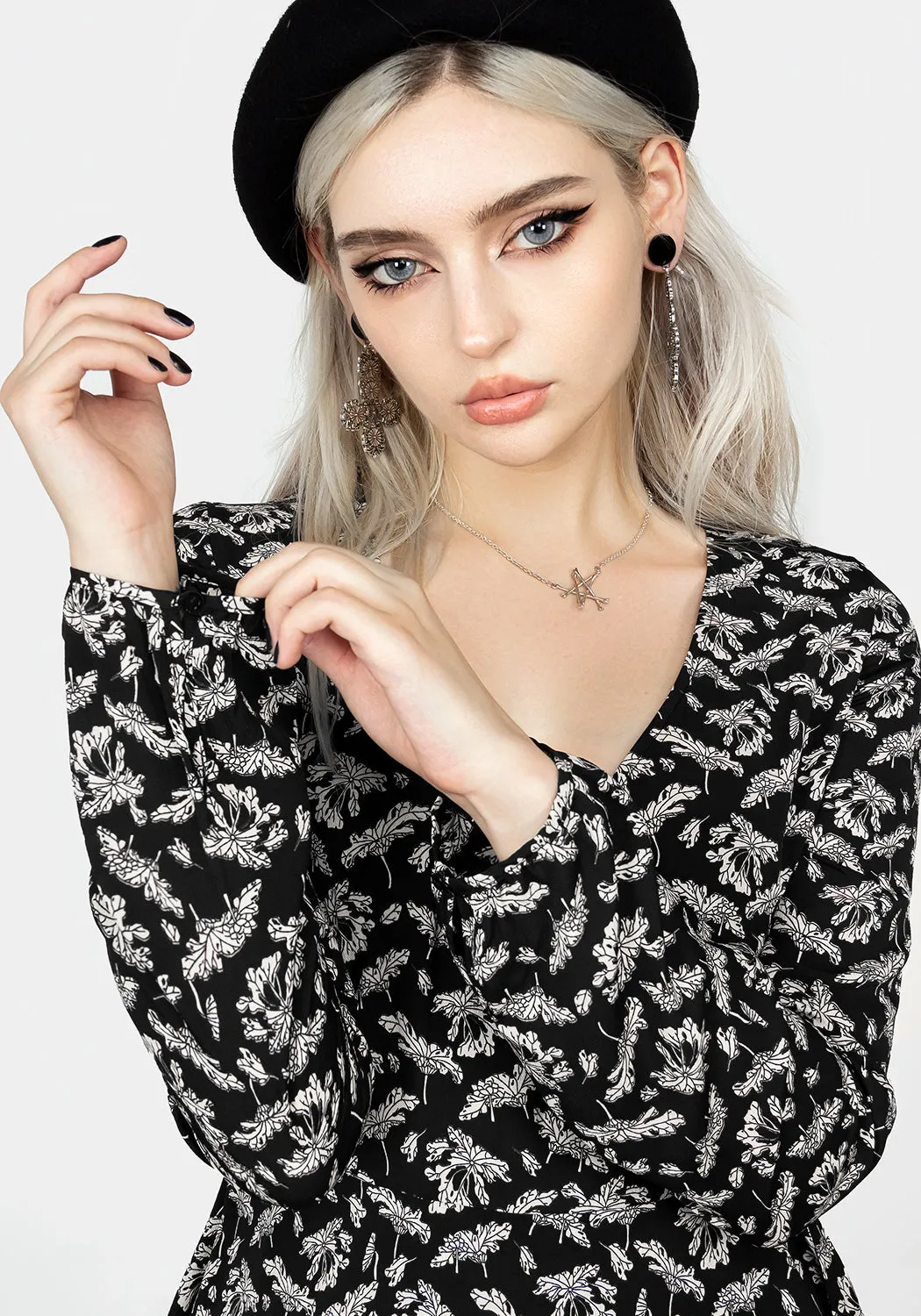 Titania Wrap Handkerchief Dress Elegant Comfort Slit-Hem