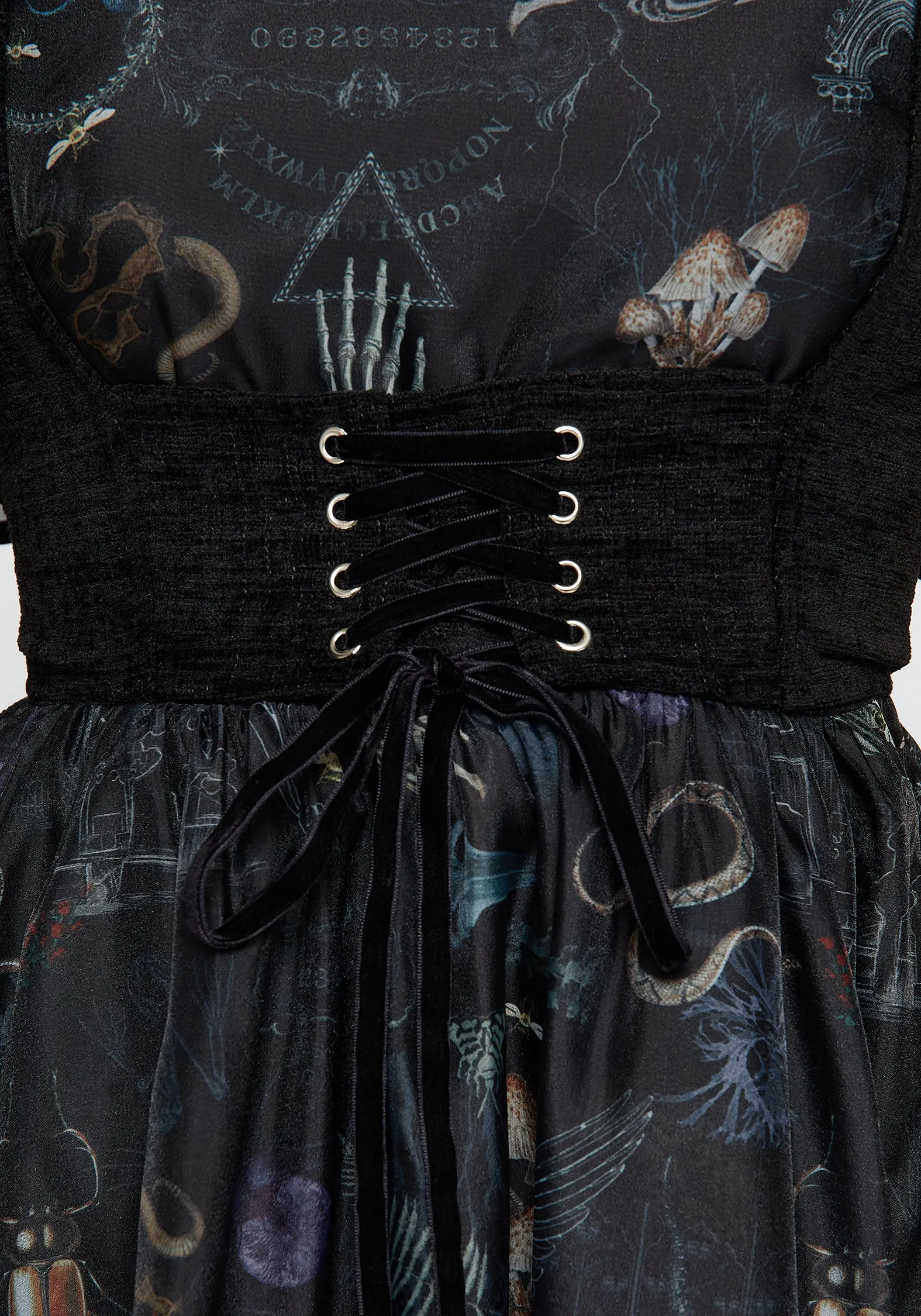 Florence Lace Up Harness Corset Top Reinforced Neckline Detail DroppedShoulder