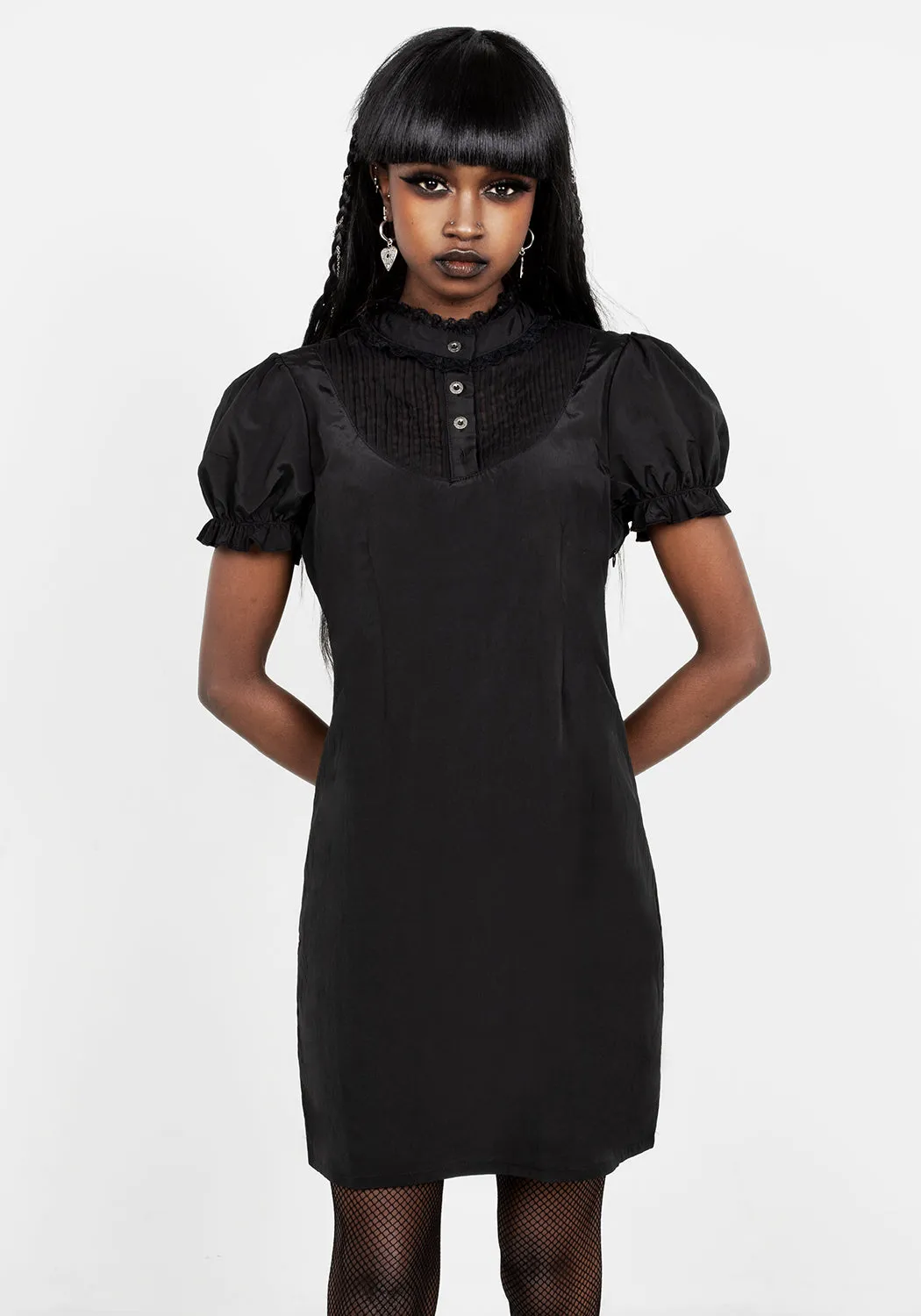 Trend-Inspired SECRETS PINTUCK PANELLED MINI DRESS