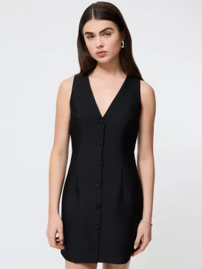 Taffeta V-Neck Mini Dress Sophisticated Design Peace View