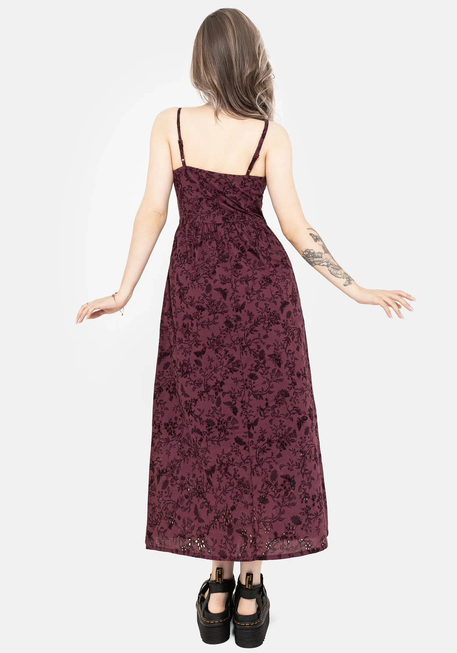 breathable fabric dress Morgana Cotton Broderie Cami Midaxi Dress