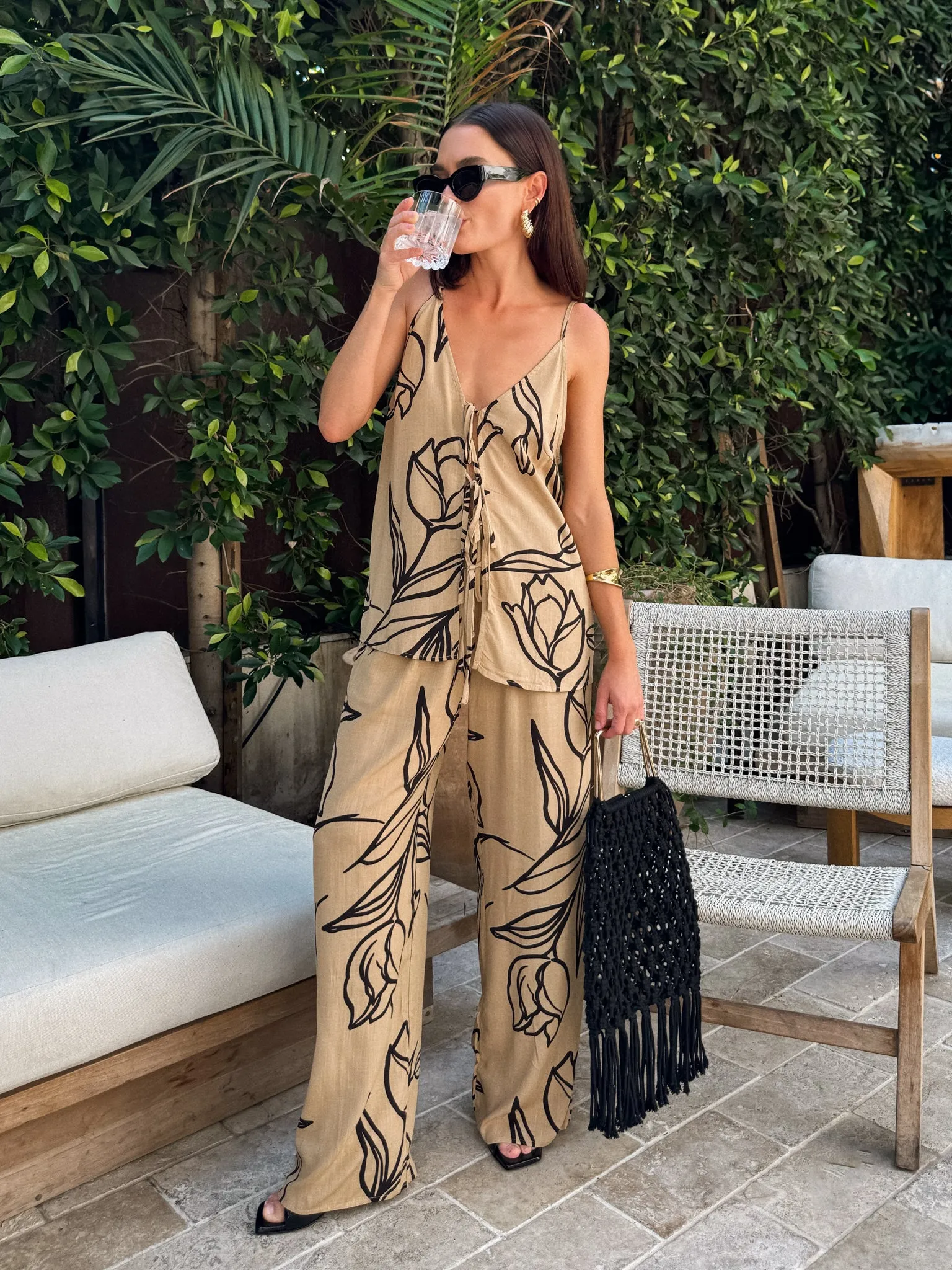 Street Comforted Tulips Wide Leg Pants - Final Sale