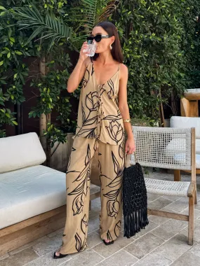 Street Comforted Tulips Wide Leg Pants - Final Sale