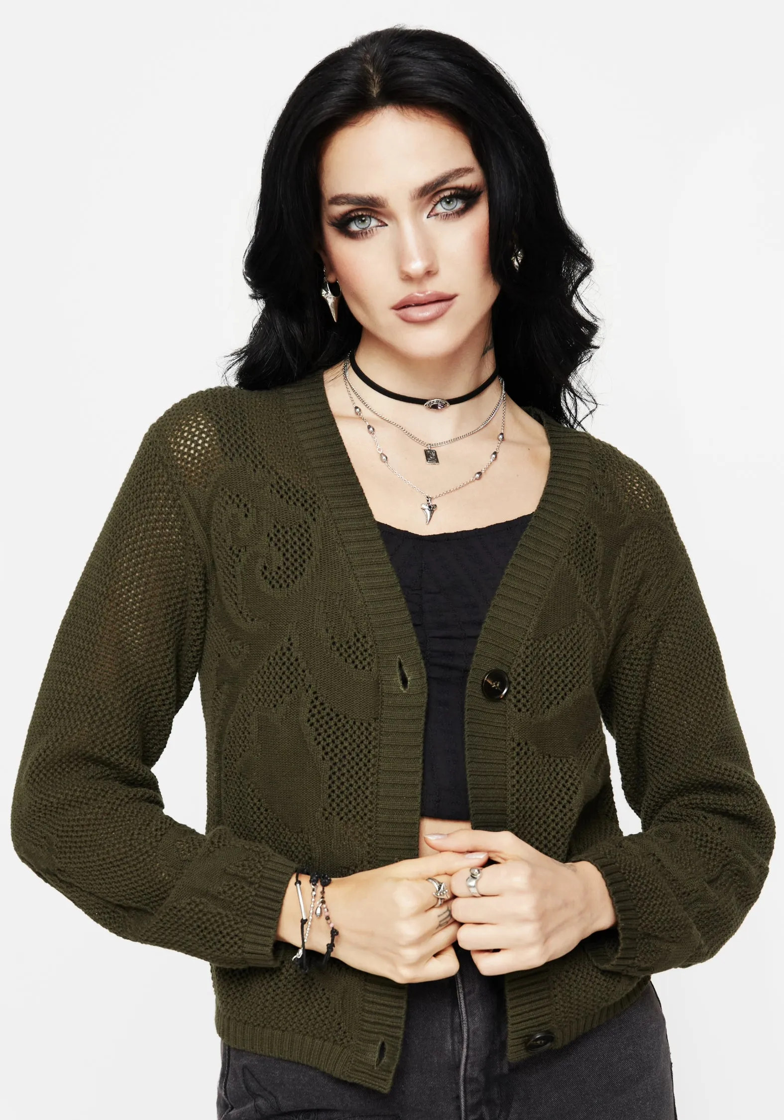Quick Layer Tulip Jacquard Knit Cardigan