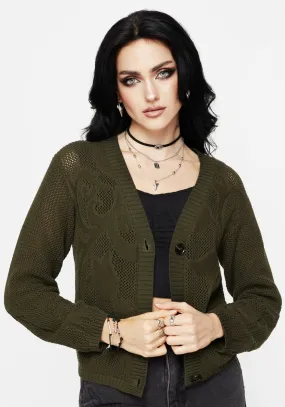 Quick Layer Tulip Jacquard Knit Cardigan