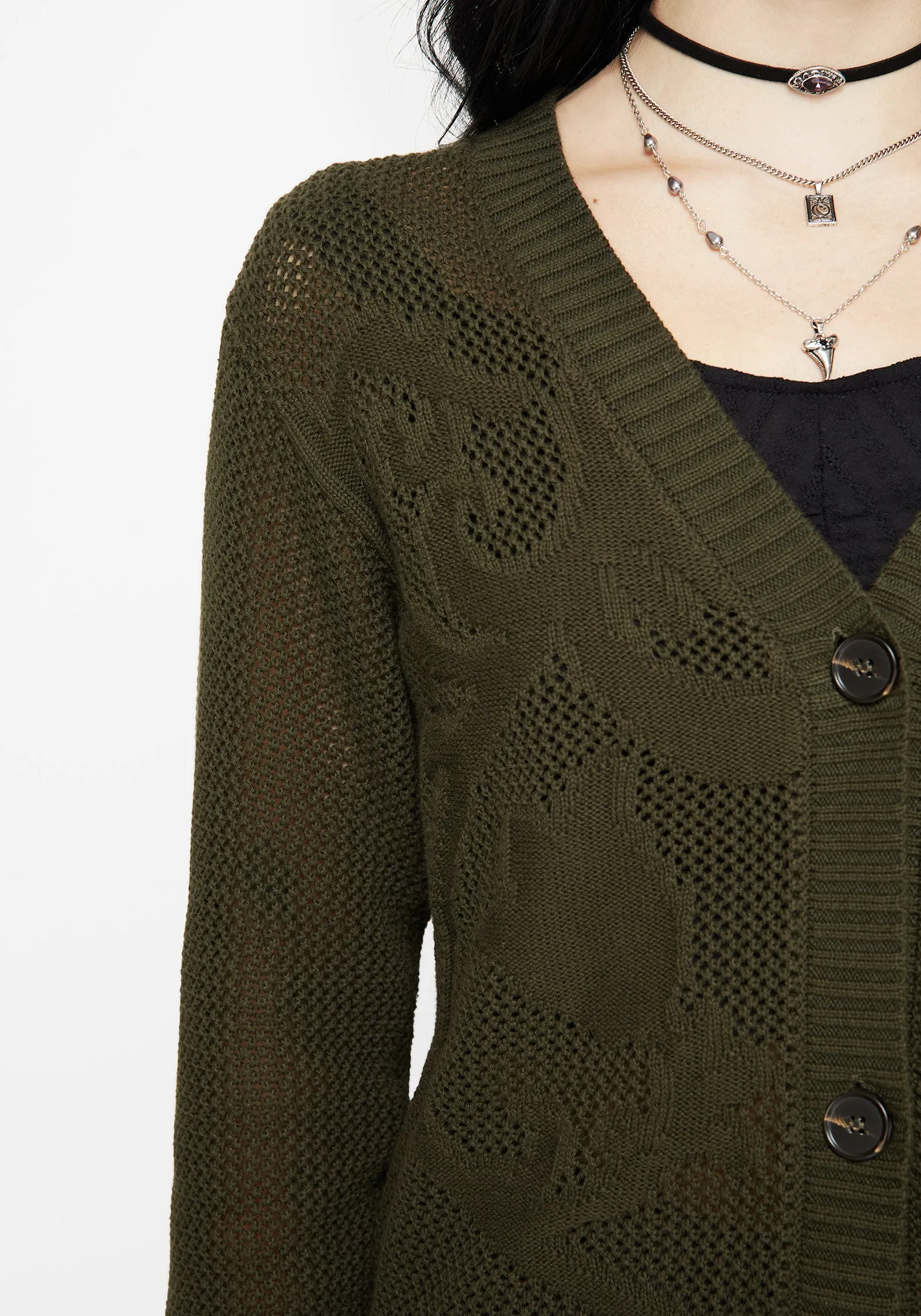 Tulip Jacquard Knit Cardigan Simple Wear