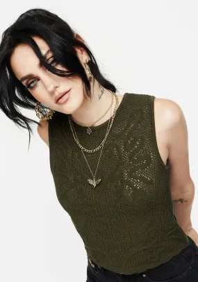 Tulip Jacquard Knit Crop Top NonScratchSurface