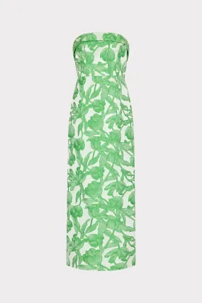 Minimal Detail Tulip Jacquard Strapless Dress