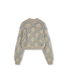Turtleneck Mesh Knit Sweater Unisex style