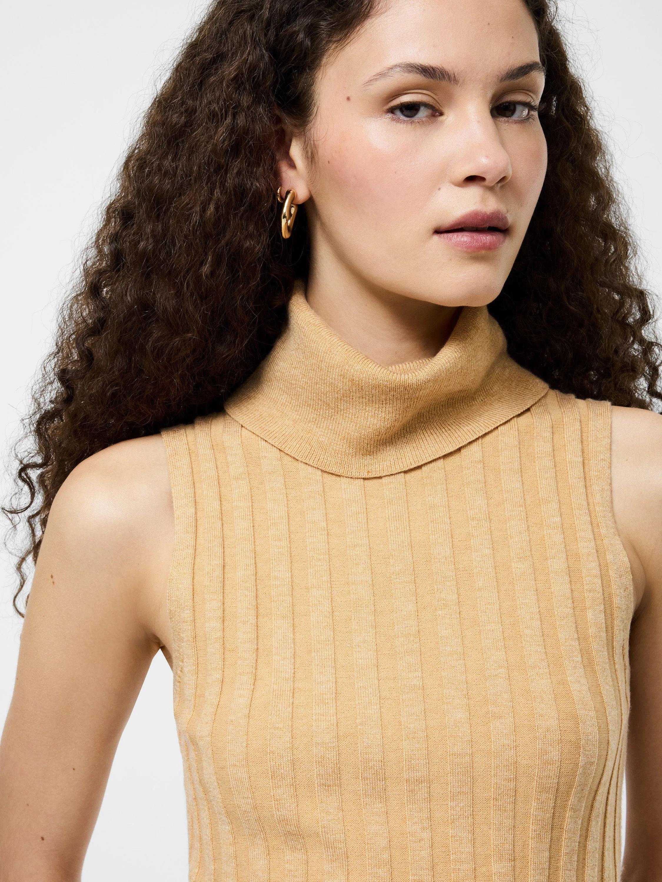 Turtleneck Tank Sweater EcoFriendly Material Blend Indoor Layer